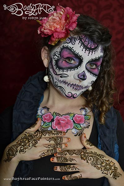sugar skull day of the dead face painting san francisco bay area