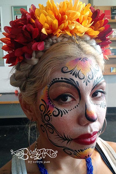 sugar skull day of the dead face painting san francisco bay area
